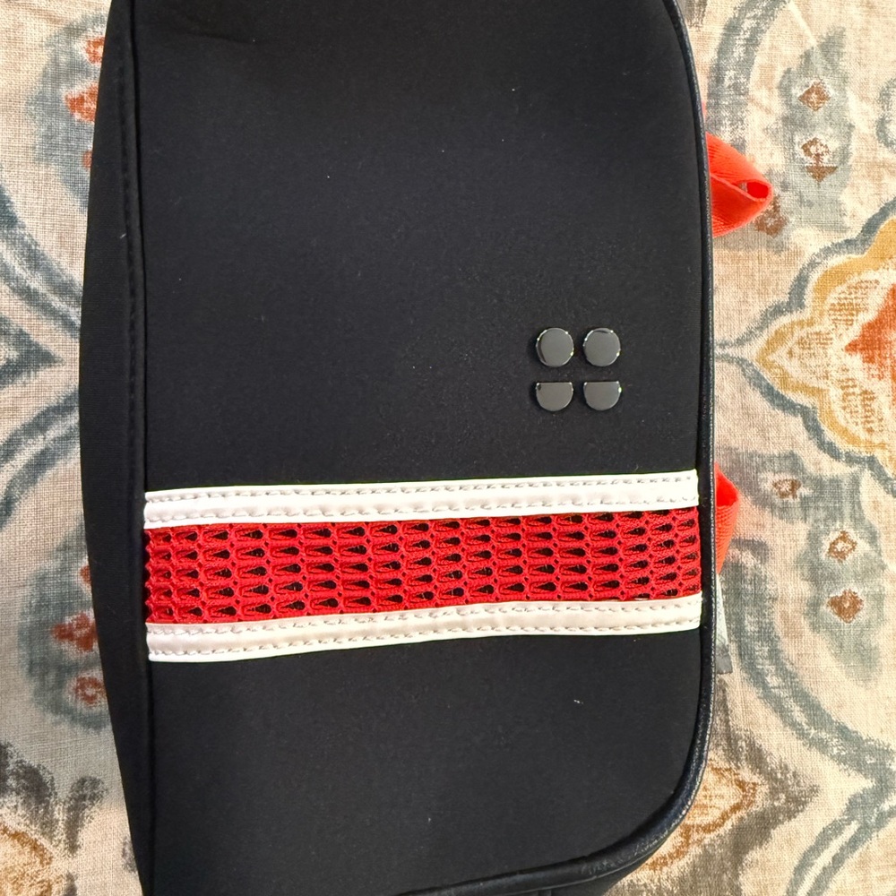 Sweaty Betty Black Makeup, Travel Pouch with Red Logo Detail